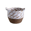 YT222017 Weaved Baskets Set Of 3  - Brown And White Mix Top