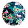 BEACHR13 Round Beach Towel - Pink Flamingoes And Palm Leaves