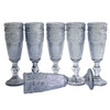 7136B Champagne Glass (Set of 6) - Polished Blue