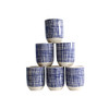 A026A Ceramic Tea Cup Set of 6 - Blue Lines