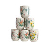 A005A Ceramic Tea Cup Set of 6 - Cherry Blossoms And Flowers