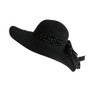 A220252B Weaved Hat - Black And Speckled White Ribbon
