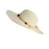 A220387C Weaved Hat - White And Beige Braided Band Shells