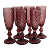 CHAM050D Diamond Pattern Champagne Glass (Set of 6) - Plum Red