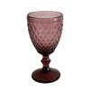 WINE049C Diamond Pattern Wine Glass (Set of 6) - Plum Red