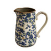 H0772041 Large Ceramic Jug - Blue Flowers And Green Leaves
