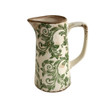 H1032042 Small Tall Ceramic Jug - Curled Green Vines