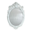 XZ106 White Fleur De Lis Oval Mirror