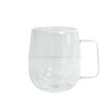 GLASSM10 Clear Double Wall Handle Glass 250ml Coffee Mug