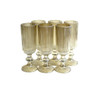 7116I Champagne Glasses Box Of 6 - Light Yellow Lined Pattern
