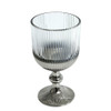 7115D Wine Glass Box of 6 - Two Tone Black Chrome Line Pattern