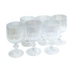 7115G Wine Glass Box of 6 - Chrome Silver Line Pattern