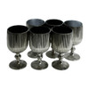 7115H Wine Glass Box of 6 - Black Chrome Line Pattern