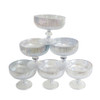 7117D Glass Bowl Box of 6 - Chrome Silver Line Pattern