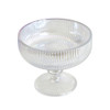 7117D Glass Bowl Box of 6 - Chrome Silver Line Pattern