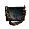 L2BB Woven Bag Strap - Black And Brown Leopard Pattern