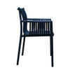 11808BLUE Stackable Blue Weaved Seat Chair