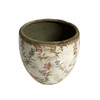 Y391D052 Ceramic Pot - Red and Black Flowers