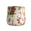 Y4650122 Ceramic Wavy Rim Pot - Pink Lily Flower And Edelweiss