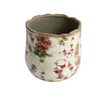 Y4650122 Ceramic Wavy Rim Pot - Pink Lily Flower And Edelweiss