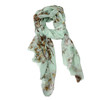 SY2307 Scarf - Mint Green And Flowers