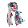 SY2311 Scarf - Blue And Pink Roses