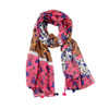 SY2317 Scarf - Orange, Yellow And Flowers