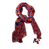 SY2328 Scarf - Orange And Purple Abstract Flowers