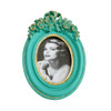 FZ2034 Small Seagreen Oval Rose Bow Photoframe