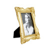 FZ056G Gold Rectangle Fleur De Lis Corners Photoframe