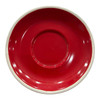 TM24ST0103952F Ceramic Cup And Saucer Set of 6 - Red Saucer, White Mug