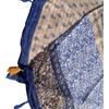 ZZ2449A Polyester Scarf - Blue Border, Abstract Print Art