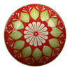 EBOWL55I Ceramic 14cm Bowl - Green Flower On Red