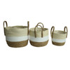 GY101 Striped Accent Baskets with Handles (Set of 3)