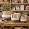 GY101 Woven Storage Basket Set (Set of 3) – Natural, White & Brown