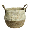 GY201 Basket Set Of 3 - Two-Tone Woven with Handles