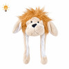 CH2E Polyester Animal Light Up Squeeze Hat - Hairy Beige And Brown Dog