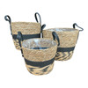 BSP02 Woven Basket Set of 3 - Black Pattern