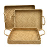 GY060 Woven Serving Tray With Handles (Set of 3)– Natural