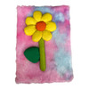 6541A A5 Notebook Tie-Dye Faux Fur Cover - Yellow Flower