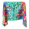 HH2605C Silk Scarf – Artistic Musician & Tropical Leaves