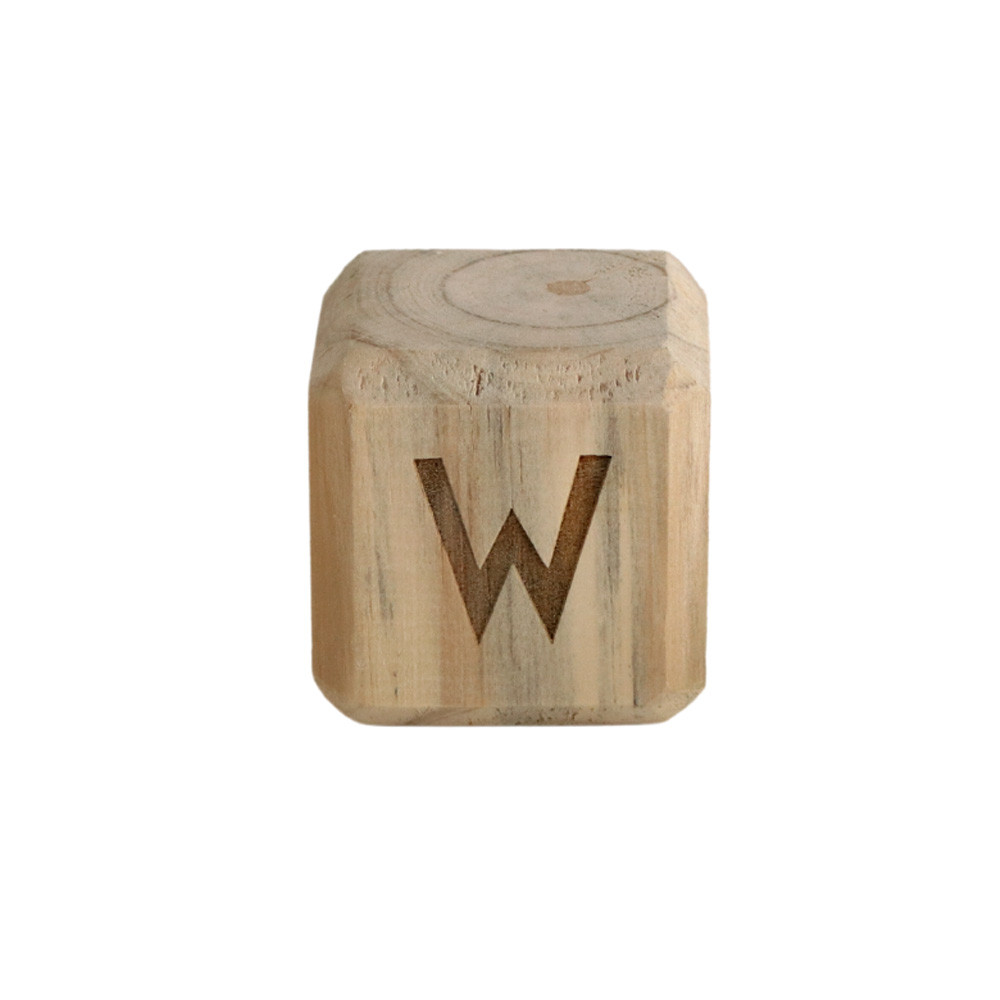 Building Block W WABW Wooden Alphabet Block - W - Bali Trading Wholesale