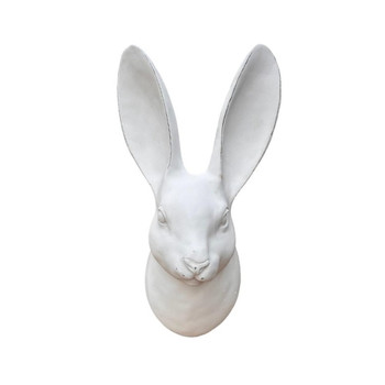 6665LA584 Large White Ceramic Bunny Head