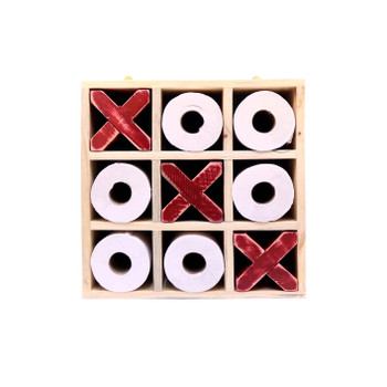 XOXO Wooden Toilet Paper Holder - Red X's