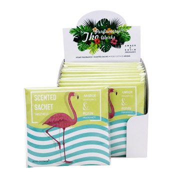 XB051F Hanging Fragrance Sachet (Box of 12) - Amber & Rosin