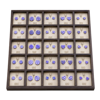 PBD012 25pc Earring Box - Vintage Blue