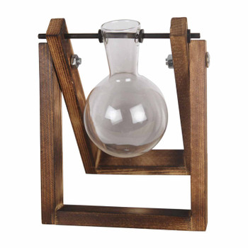 RS1781 One Glass Vase Wooden Stand
