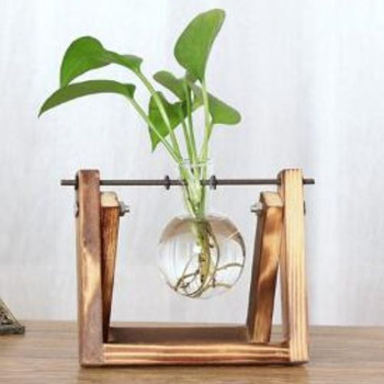 RS1781 One Glass Vase Wooden Stand