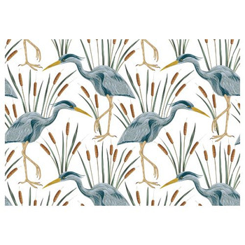 PLACEML99 Pack 24 Disposable Placemats - Blue Herons And Reeds