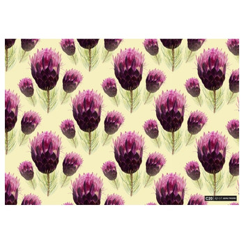 GWC20 Gift Wrap Paper Single Sheet 490mm x 690mm - Protea Floral Pattern